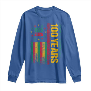 100 Years Of Black History Month Long Sleeve Shirt African American Centennial Milestone American Flag TS11 Royal Blue Print Your Wear