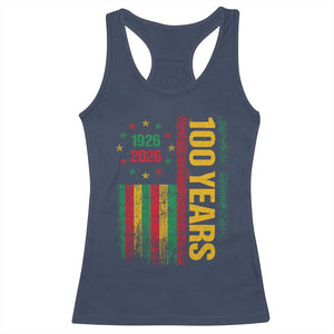 100 Years Of Black History Month Racerback Tank Top African American Centennial Milestone American Flag TS11 Navy Print Your Wear