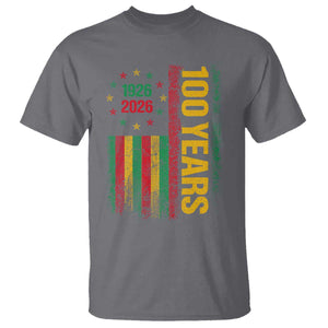 100 Years Of Black History Month T Shirt African American Centennial Milestone American Flag TS11 Charcoal Print Your Wear