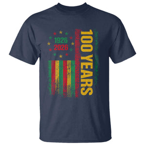 100 Years Of Black History Month T Shirt African American Centennial Milestone American Flag TS11 Navy Print Your Wear