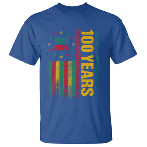 100 Years Of Black History Month T Shirt African American Centennial Milestone American Flag TS11 Royal Blue Print Your Wear