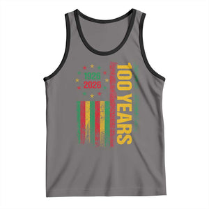 100 Years Of Black History Month Tank Top African American Centennial Milestone American Flag TS11 Deep Heather Black Print Your Wear