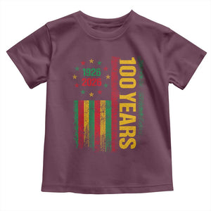 100 Years Of Black History Month Toddler T Shirt African American Centennial Milestone American Flag TS11 Maroon Print Your Wear