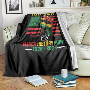 100 Years Of Black History Month Throw Blanket Hand Fist African American Milestone American Flag TS11 Print Your Wear