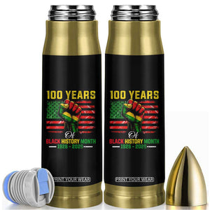 100 Years Of Black History Month Bullet Tumbler Hand Fist African American Milestone American Flag TS11 Black Print Your Wear