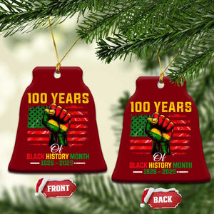 100 Years Of Black History Month Ceramic Ornament Hand Fist African American Milestone American Flag TS11 Print Your Wear