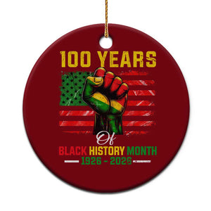 100 Years Of Black History Month Ceramic Ornament Hand Fist African American Milestone American Flag TS11 1pc Red Print Your Wear