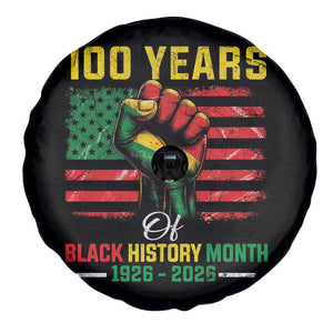 100 Years Of Black History Month Spare Tire Cover Hand Fist African American Milestone American Flag TS11 Print Your Wear