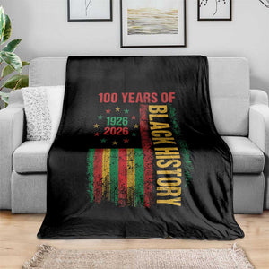 100 Years Of Black History Throw Blanket Centennial Milestone Vintage African American Flag TS11 Print Your Wear