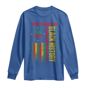 100 Years Of Black History Long Sleeve Shirt Centennial Milestone Vintage African American Flag TS11 Royal Blue Print Your Wear