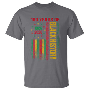 100 Years Of Black History T Shirt Centennial Milestone Vintage African American Flag TS11 Charcoal Print Your Wear