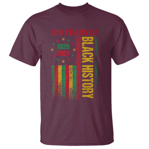 100 Years Of Black History T Shirt Centennial Milestone Vintage African American Flag TS11 Maroon Print Your Wear
