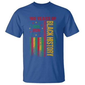 100 Years Of Black History T Shirt Centennial Milestone Vintage African American Flag TS11 Royal Blue Print Your Wear