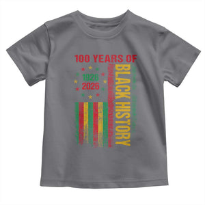 100 Years Of Black History Toddler T Shirt Centennial Milestone Vintage African American Flag TS11 Charcoal Print Your Wear