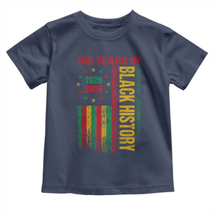 100 Years Of Black History Toddler T Shirt Centennial Milestone Vintage African American Flag TS11 Navy Print Your Wear