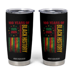 100 Years Of Black History Tumbler Cup Centennial Milestone Vintage African American Flag TS11 Black Print Your Wear