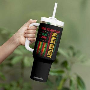 100 Years Of Black History Tumbler With Handle Centennial Milestone Vintage African American Flag TS11 Print Your Wear