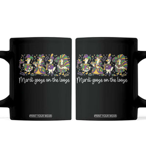 Goose Mardi Gras Coffee Mug Funny Mardi Goose On The Loose New Orleans Carnival TS11 Black Print Your Wear