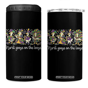 Goose Mardi Gras 4 in 1 Can Cooler Tumbler Funny Mardi Goose On The Loose New Orleans Carnival TS11 One Size: 16 oz Black Print Your Wear