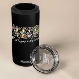 Goose Mardi Gras 4 in 1 Can Cooler Tumbler Funny Mardi Goose On The Loose New Orleans Carnival TS11 Print Your Wear