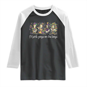 Goose Mardi Gras Raglan Shirt Funny Mardi Goose On The Loose New Orleans Carnival TS11 Black White Print Your Wear