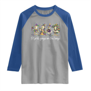 Goose Mardi Gras Raglan Shirt Funny Mardi Goose On The Loose New Orleans Carnival TS11 Sport Gray Royal Print Your Wear