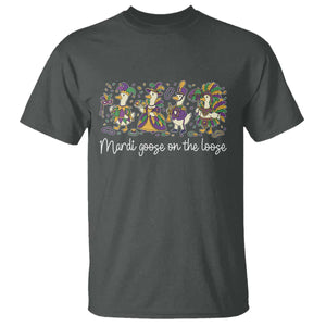 Goose Mardi Gras T Shirt Funny Mardi Goose On The Loose New Orleans Carnival TS11 Dark Heather Print Your Wear