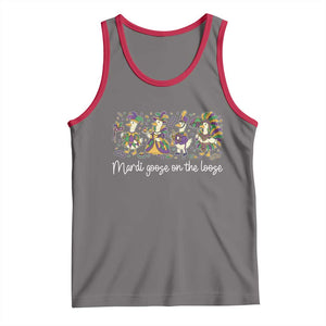 Goose Mardi Gras Tank Top Funny Mardi Goose On The Loose New Orleans Carnival TS11 Deep Heather Red Print Your Wear