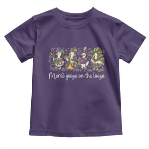 Goose Mardi Gras Toddler T Shirt Funny Mardi Goose On The Loose New Orleans Carnival TS11 Purple Print Your Wear