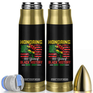 Honoring 100 Years Of Black History Bullet Tumbler Hand Fist Vintage American Flag TS11 Black Print Your Wear