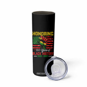 Honoring 100 Years Of Black History Skinny Tumbler Hand Fist Vintage American Flag TS11 Print Your Wear