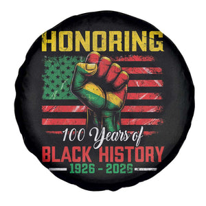 Honoring 100 Years Of Black History Spare Tire Cover Hand Fist Vintage American Flag TS11 Print Your Wear