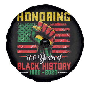 Honoring 100 Years Of Black History Spare Tire Cover Hand Fist Vintage American Flag TS11 Print Your Wear
