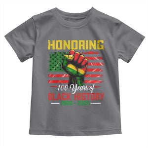 Honoring 100 Years Of Black History Toddler T Shirt Hand Fist Vintage American Flag TS11 Charcoal Print Your Wear