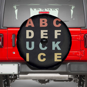 Funny Fuck Ice Protest Resistance Spare Tire Cover Political Retro Alphabet Graphic TS11 Black Print Your Wear