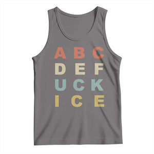Funny Fuck Ice Protest Resistance Tank Top Political Retro Alphabet Graphic TS11 Deep Heather Print Your Wear