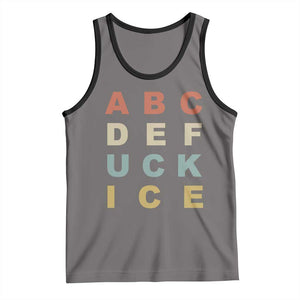 Funny Fuck Ice Protest Resistance Tank Top Political Retro Alphabet Graphic TS11 Deep Heather Black Print Your Wear