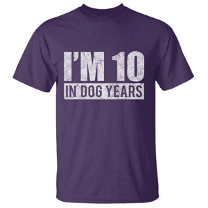 70th Birthday Funny I Am 10 In Dog Years T Shirt 70 Years Old Gifts TS11 Purple Print Your Wear