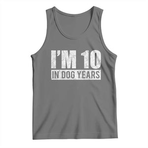 70th Birthday Funny I Am 10 In Dog Years Tank Top 70 Years Old Gifts TS11 Black Heather Print Your Wear