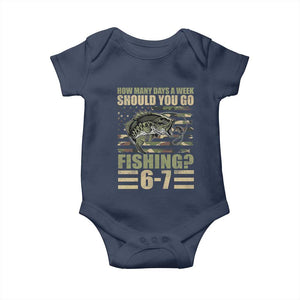 Fishing 67 Meme Baby Onesie How Many Days A Week Should You Go Fishing Camo Flag TS11 Navy Print Your Wear