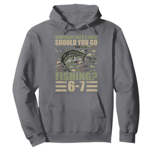 Fishing 67 Meme Hoodie How Many Days A Week Should You Go Fishing Camo Flag TS11 Charcoal Print Your Wear