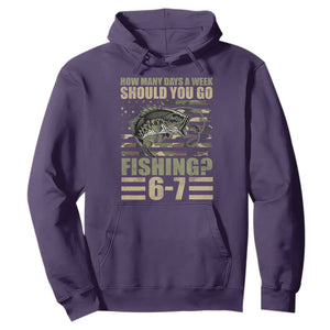 Fishing 67 Meme Hoodie How Many Days A Week Should You Go Fishing Camo Flag TS11 Purple Print Your Wear