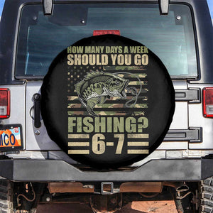 Fishing 67 Meme Spare Tire Cover How Many Days A Week Should You Go Fishing Camo Flag TS11 No hole Black Print Your Wear