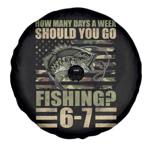 Fishing 67 Meme Spare Tire Cover How Many Days A Week Should You Go Fishing Camo Flag TS11 Print Your Wear