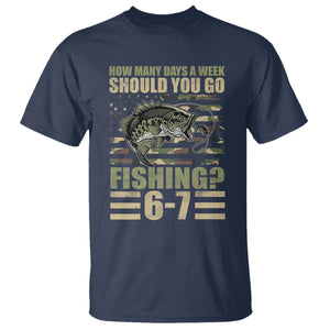 Fishing 67 Meme T Shirt How Many Days A Week Should You Go Fishing Camo Flag TS11 Navy Print Your Wear