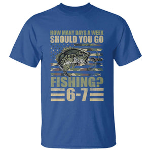 Fishing 67 Meme T Shirt How Many Days A Week Should You Go Fishing Camo Flag TS11 Royal Blue Print Your Wear