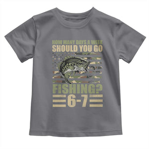 Fishing 67 Meme Toddler T Shirt How Many Days A Week Should You Go Fishing Camo Flag TS11 Charcoal Print Your Wear