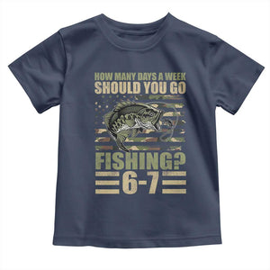 Fishing 67 Meme Toddler T Shirt How Many Days A Week Should You Go Fishing Camo Flag TS11 Navy Print Your Wear