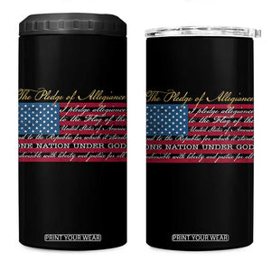The Pledge of Allegiance 4 in 1 Can Cooler Tumbler US Military Veteran Patriotic American Flag TS11 One Size: 16 oz Black Print Your Wear