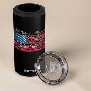 The Pledge of Allegiance 4 in 1 Can Cooler Tumbler US Military Veteran Patriotic American Flag TS11 Print Your Wear
